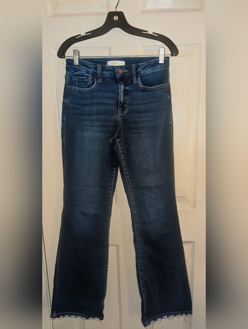 Vervet Dark Wash Restructure High Rise Relaxed Fit Flare Jeans - Picture 5 of 6